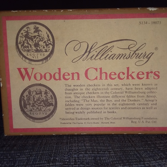Vintage wooden checkers set - Picture 3 of 3